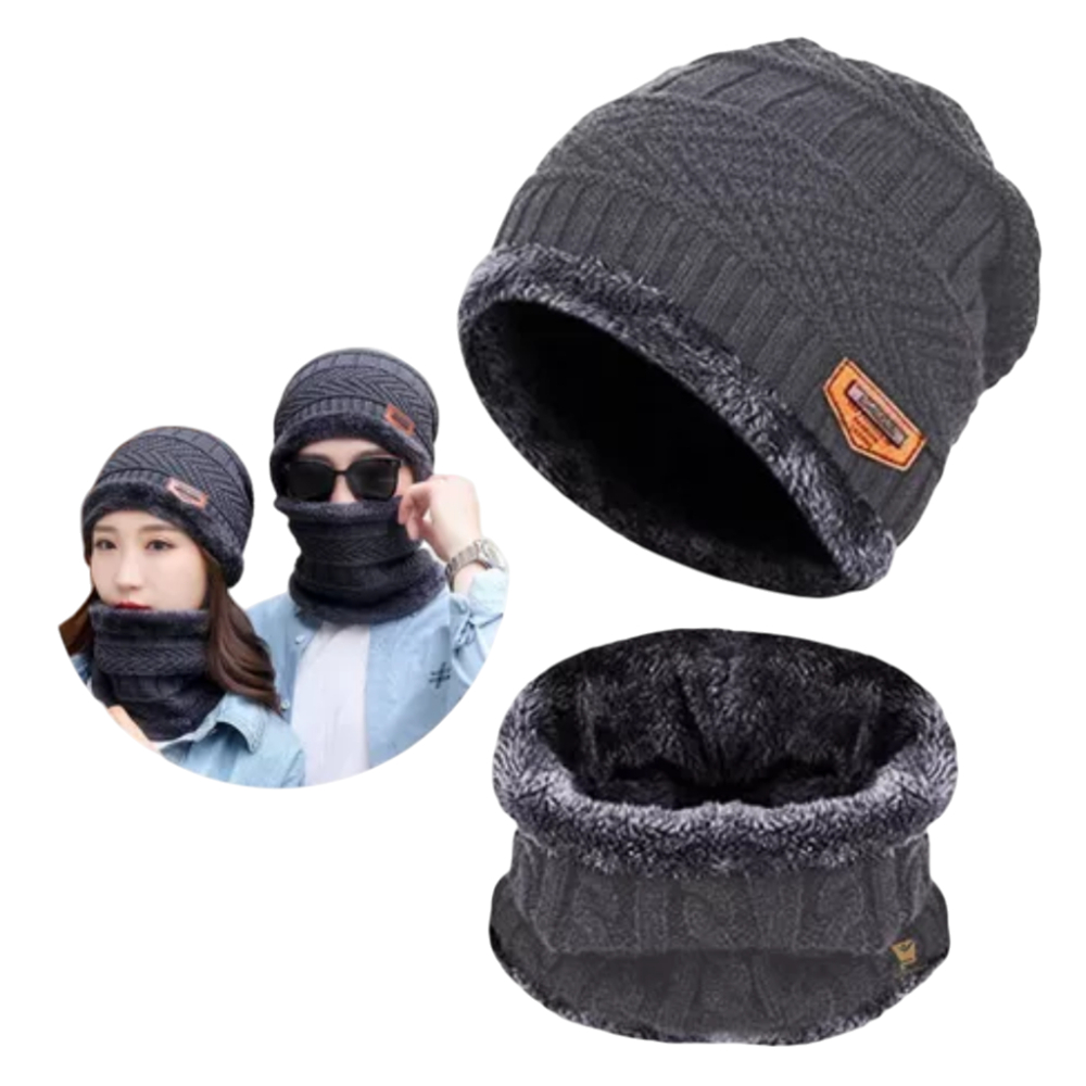 Kit Touca com Cachecol Inverno Frio Poliester