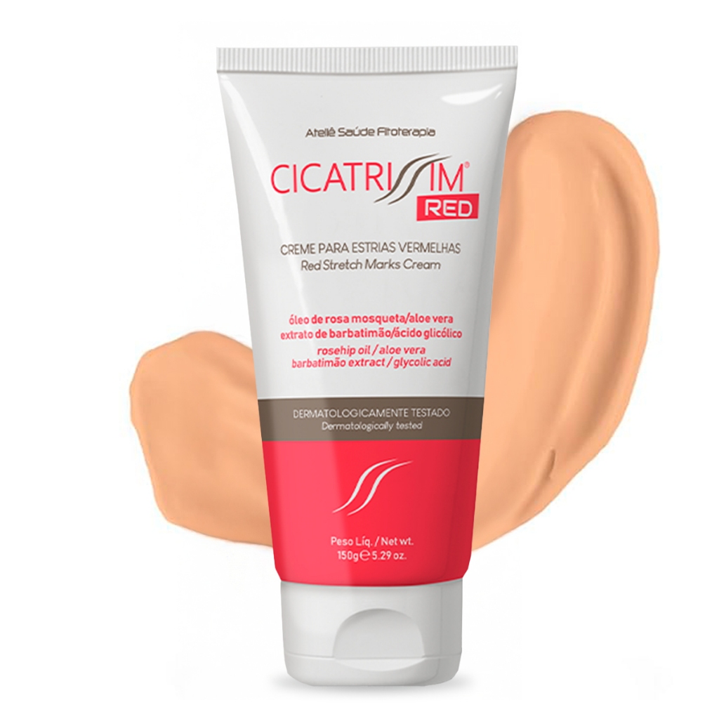 Cicatrissim Red Creme para Estrias Vermelhas, Roxas e Recentes - Suaviza Estrias, Uniformiza e Firma Melhor a Pele - 150