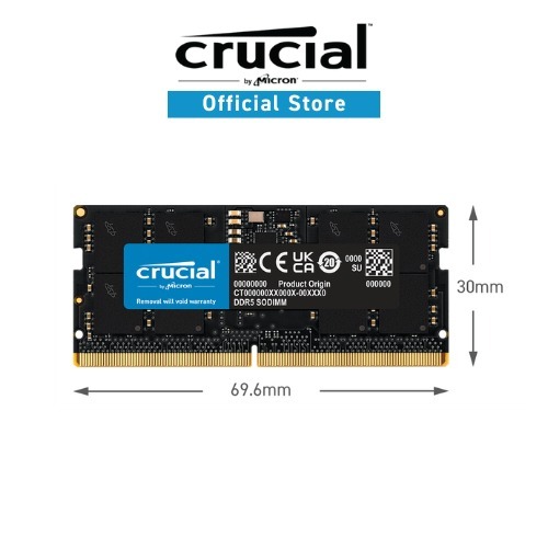 Memoria RAM Para Notebook  DDR5 16GB 4800MHZ Cl40 Sodimm Crucial CT16G48C40S5 NOTEBOOK