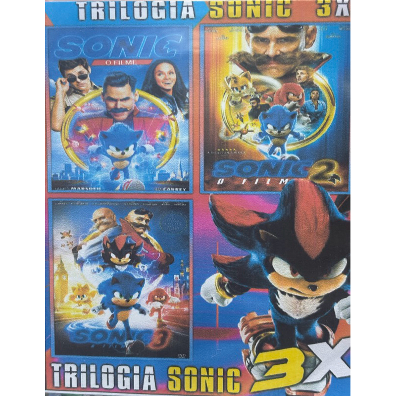 Sonic coleção 3 em 1 DVD Filmes