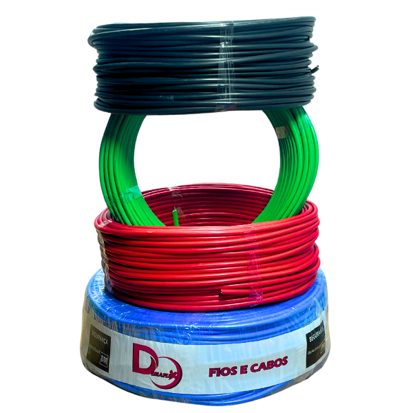 Rolo de Fio Flexível 6mm 100m – HP Flex – 750V – Cores Variadas