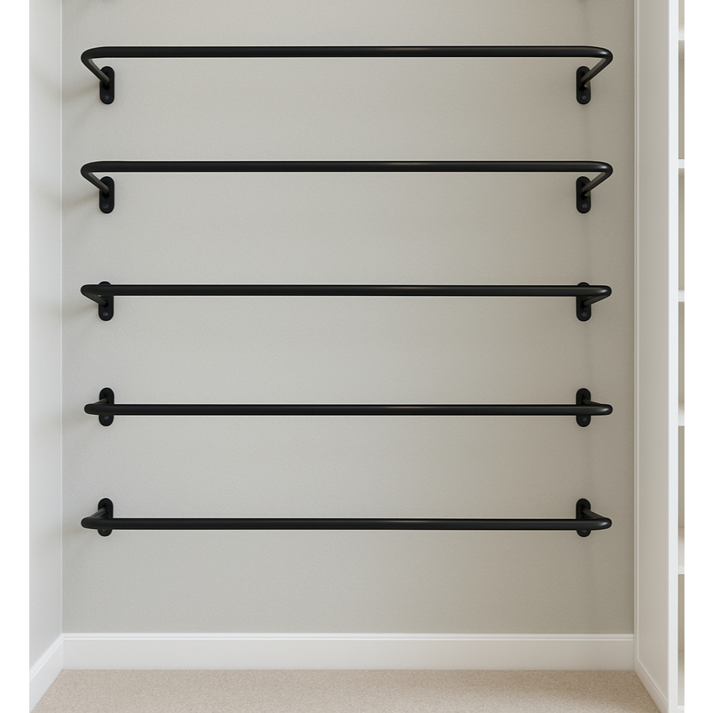 Kit 5 Unidades Cabideiro de Parede Arara – Organizador Closet e Loja