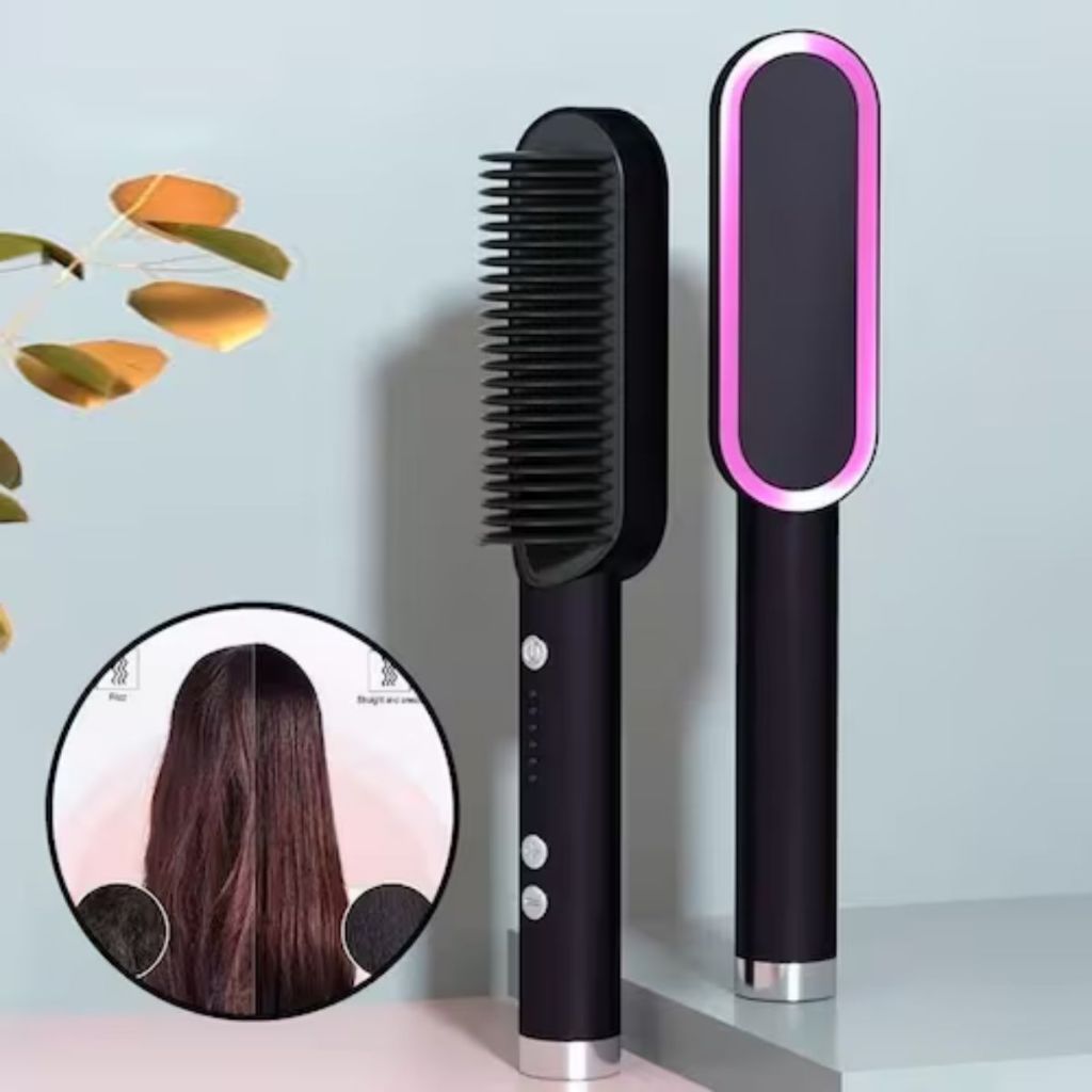 Escova Alisadora Bivolt 5 em 1 - Alisa, Alinha, Hidrata, Modela e Antiestática