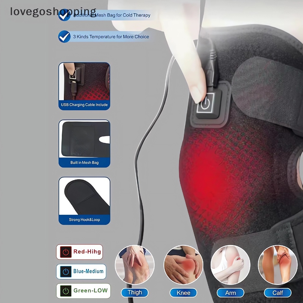 Joelheira Elétrica Massagem Fisioterapia Infravermelho Reabilitação Almofada Perna Alivia Dor