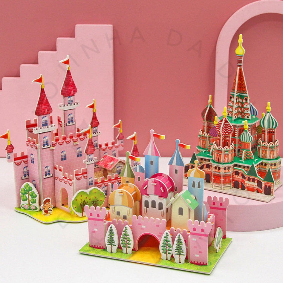 Quebra-Cabeça 3D Infantil Tridimensional DIY Brinquedo de Montar Cenário Interativo