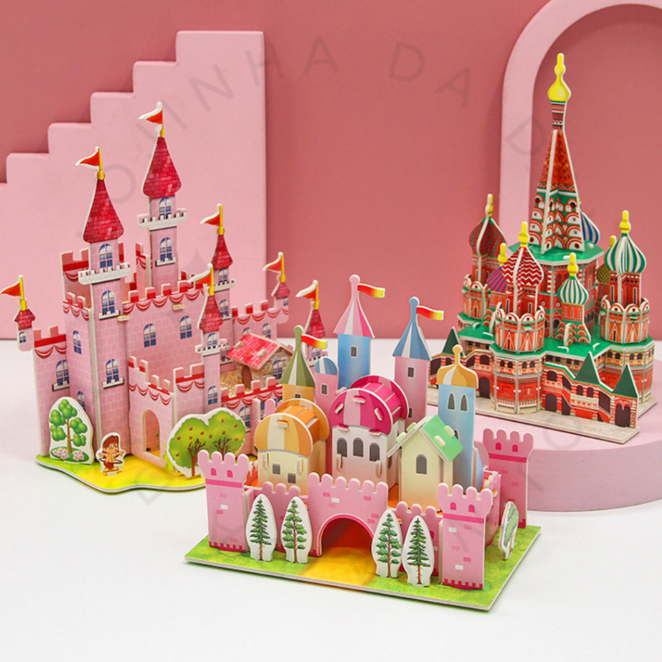 Quebra-Cabeça 3D Tridimensional Infantil DIY Cenário de Ambiente Educativo e Criativo