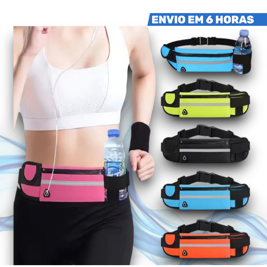 Pochete porta garrafa de água esportiva corrida slim impermeável porta celular caminhada academia