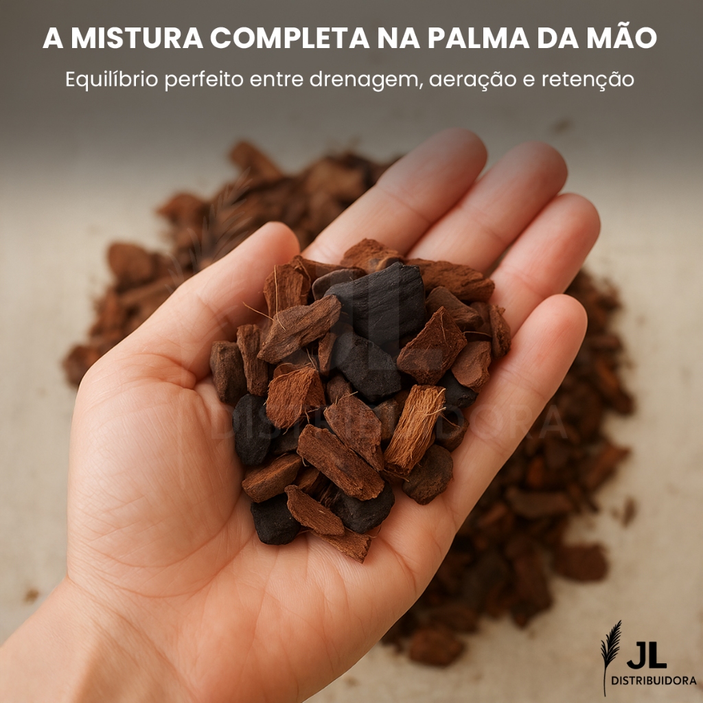 Substrato Para Orquídeas Mix Casca De Pinus Carvão Chip de Coco Aeragem Drenagem Vasos Plantio