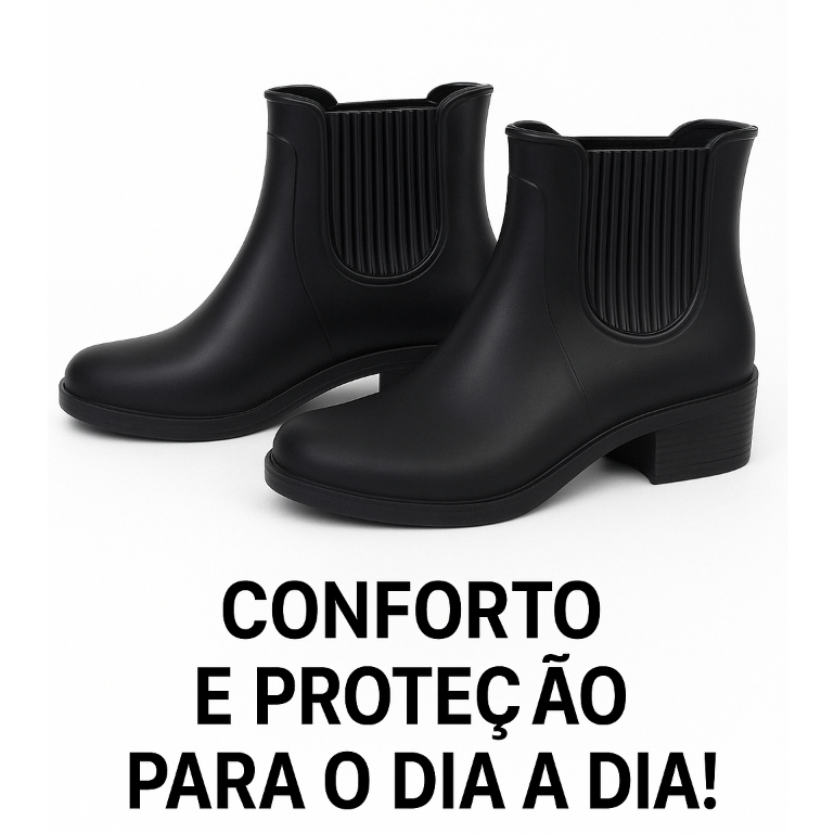 BOTA FEMININA GALOCHA IMPERMEÁVEL LIMPEZA E DIA A DIA