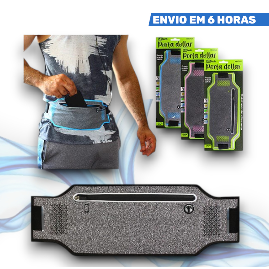 Pochete Esportiva Slim Porta Dolar Celular Cores para Corrida e Academia