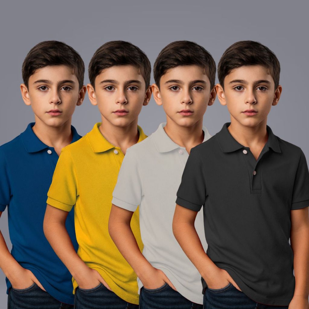 Kit 4 Polos Infantis Infaltil Menino Juvenil – Conforto, Qualidade e Estilo