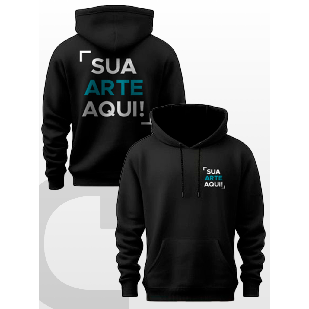Blusa Casaco Moletom Canguru Algodão Poliester Toque Suave Personalizado Empresa Evento Terceirão