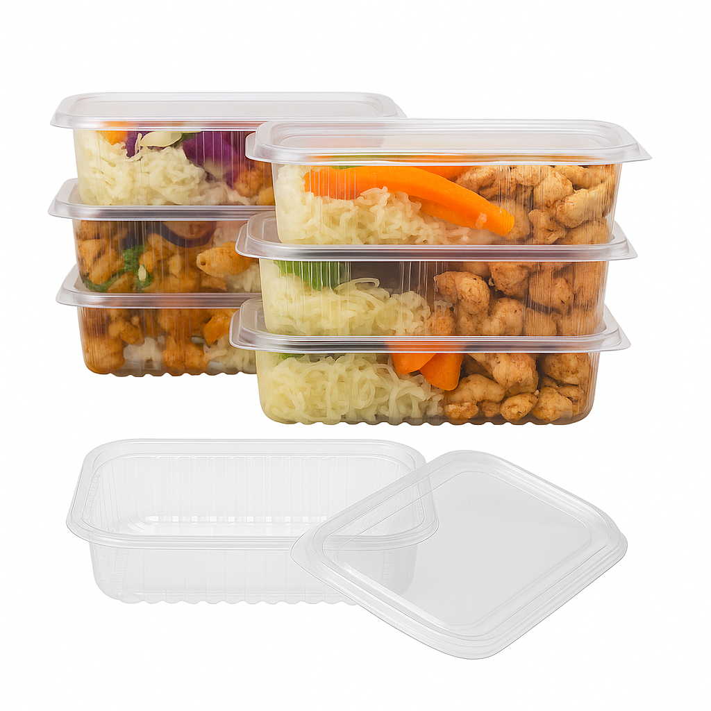 Kit Marmitinha Fit Retangular com Tampa – 24 Unidades para Freezer e Micro-ondas