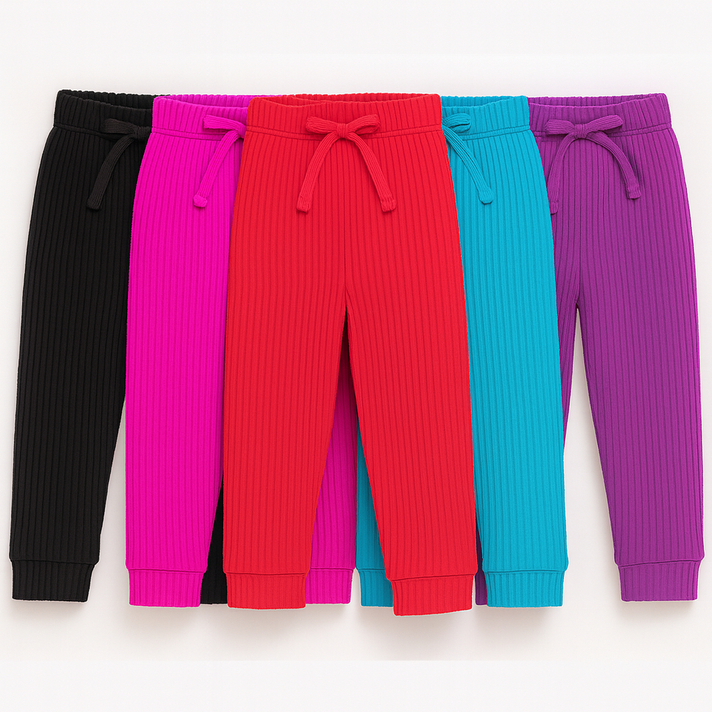 Kit 3 Calças Infantil Feminina Canelado Conforto e Estilo Moda Kids ENVIO CORES SORTIDAS