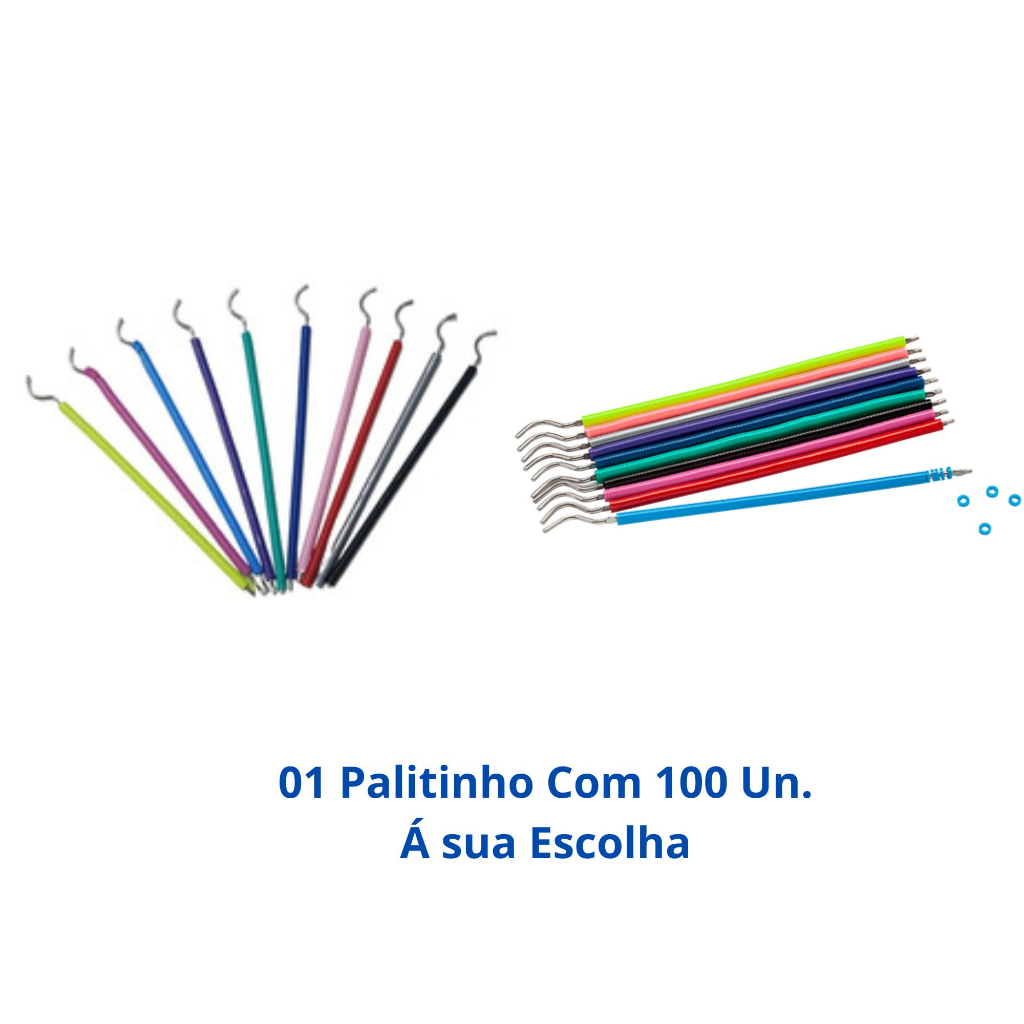 Borracha de Aparelho Linguinha Ortodontica Estética com 100 Un. 01 Palitinho (01 Cor)