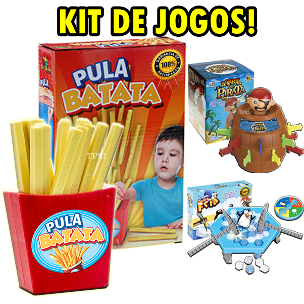 Kit 2 Jogos Pula Batata Pula Pirata Brinquedo Infantil Tabuleiro Educativo Família Puxa Batatinha