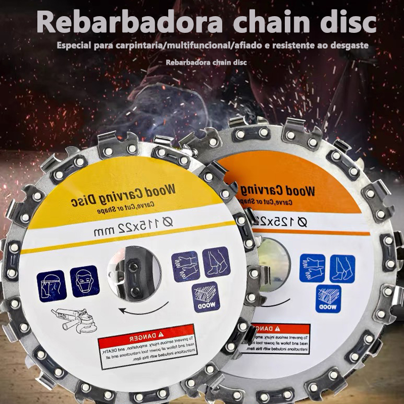 KIT 2 Disco Esmerilhadeira Cortar Madeira Corrente Motosserra