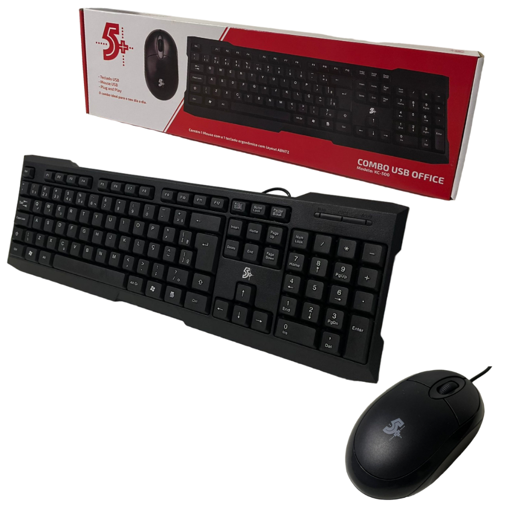 Teclado E Mouse Com Fio Office Basic - Combo Office