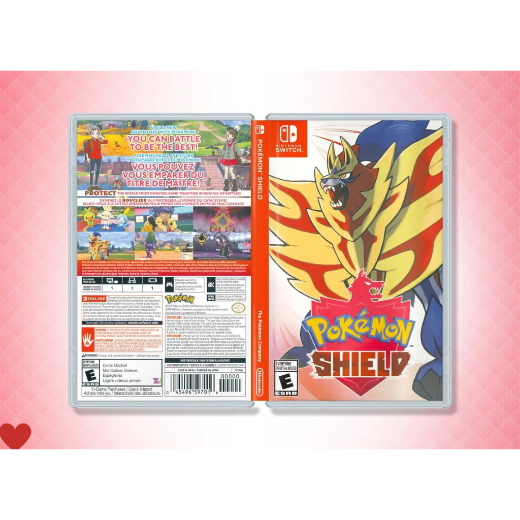 Pokémon Shield Encarte Impresso - Nintendo Switch - Reposição de Capa Frente e Verso - Substituição de Capinha e Case / Caixa