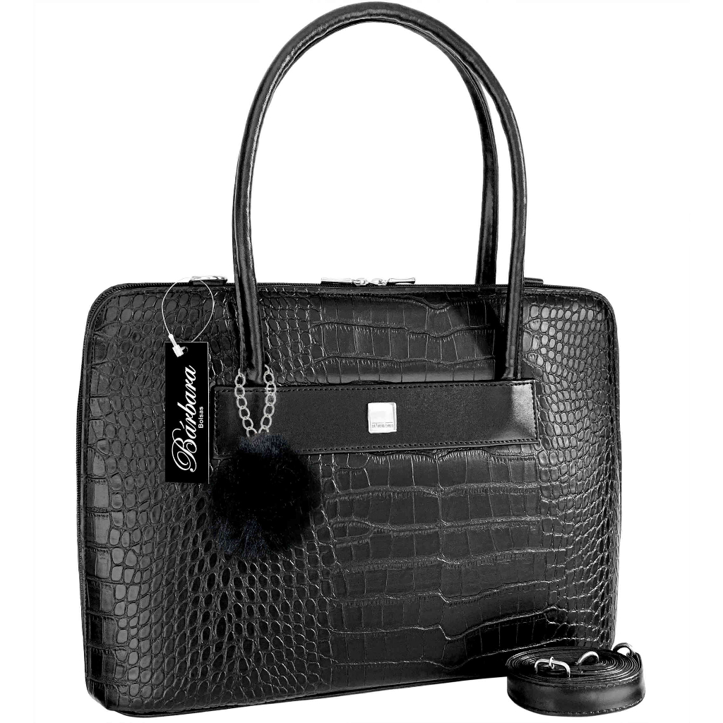 Bolsa Feminina Notebook Tablet Pasta Maleta Com Chaveiro Pompom Fashion Linda