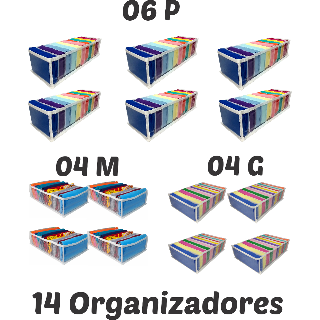 KIT COLMEIA ORGANIZADORA " 06 P + 04 M + 04 G"  - Comprei Organizei!