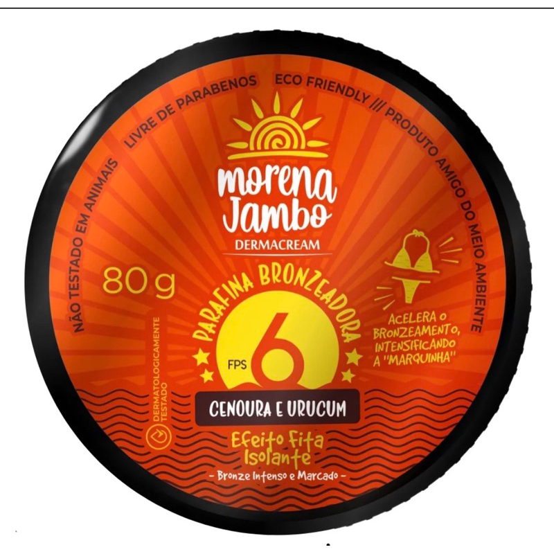 Parafina Bronzeador Morena Jambo Corpo FPS6 Dermacream 80g