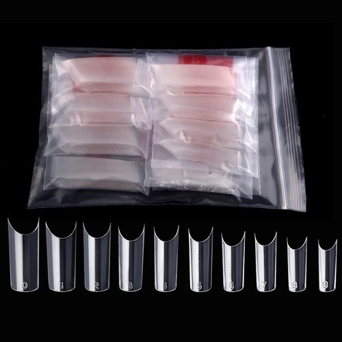 Tips 500 Unhas Curvatura C Leitosa Para Unhas De Gel Alongamento