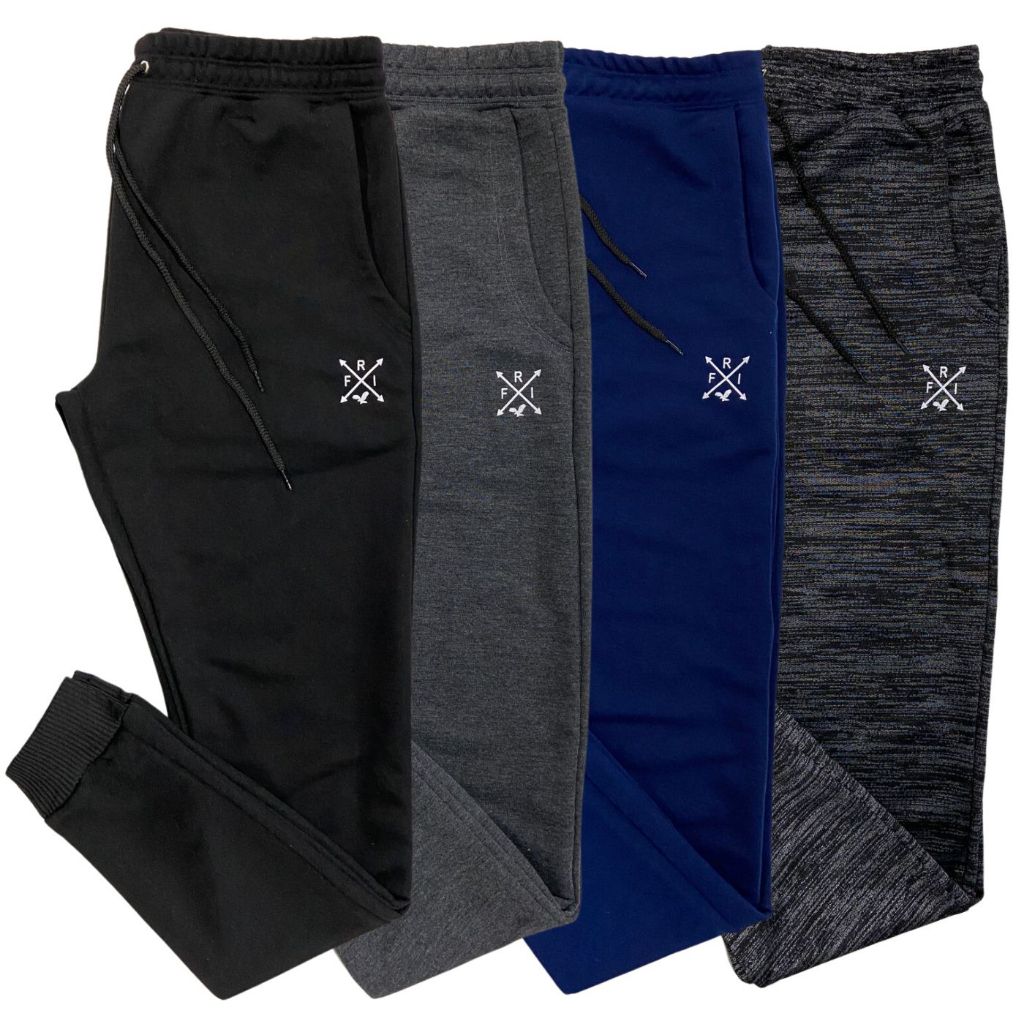 Kit 4 Calças Jogger Masculina Moletom Moletinho Slim