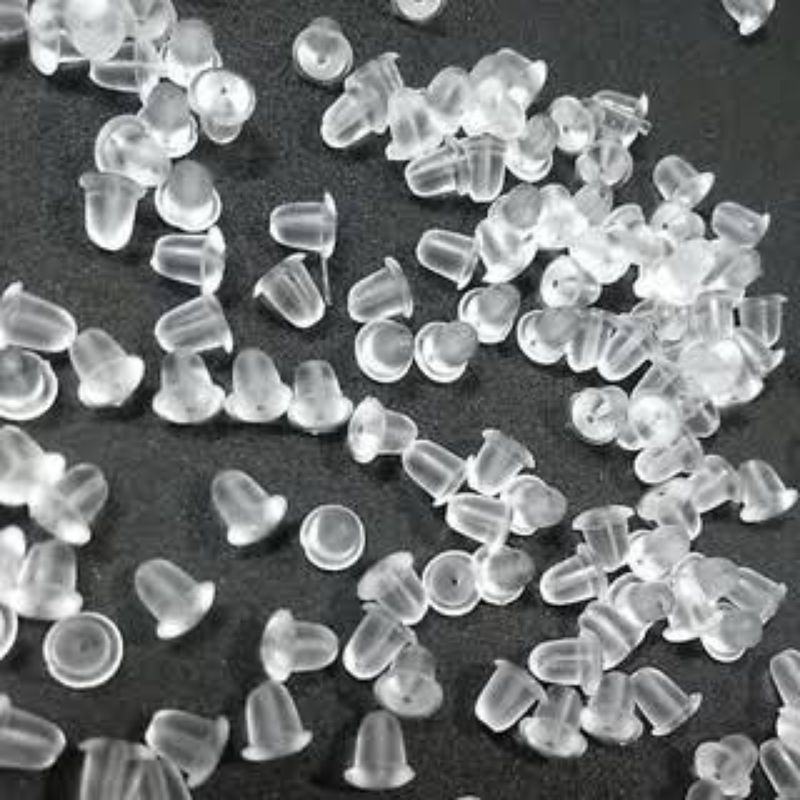 Tarracha De Silicone Para Brincos 4mm C/ 100 pçs