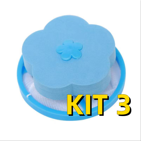 Kit C/3 Coletor Tira Pelos E Fiapos Flutuante Para Máquinas De Lavar Lavadoura Coletor De Pelos Filtro