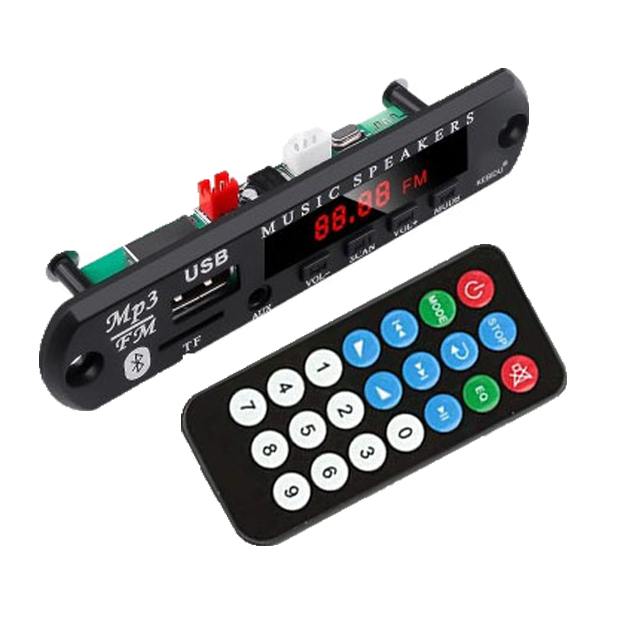Placa Decodificadora Sem Fio Bluetooth 5.0 DC 6V 12V MP3 WMA Módulo De Áudio USB TF Rádio