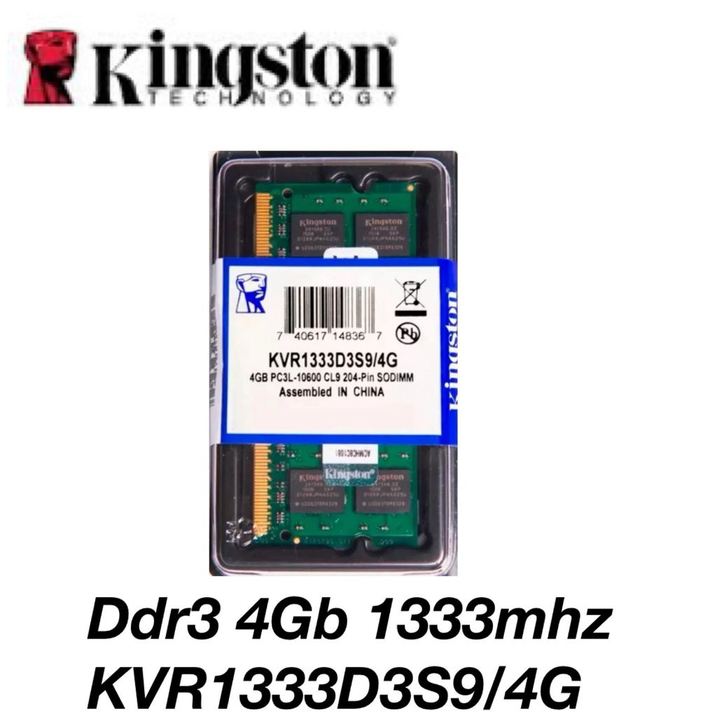 Memória Kingston DDR3 4GB 1333MHZ KVR1333D3S9/4G KINGSTON NOTEBOOK