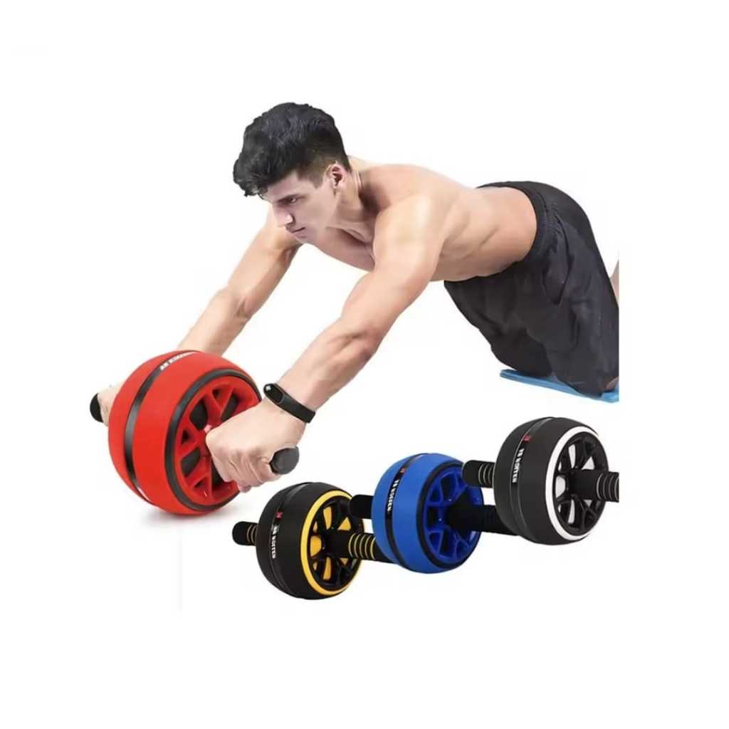 Roda Rodinha Rolo Exercícios Abdominal Lombar Extra Musculação  Com Tapete Apoio