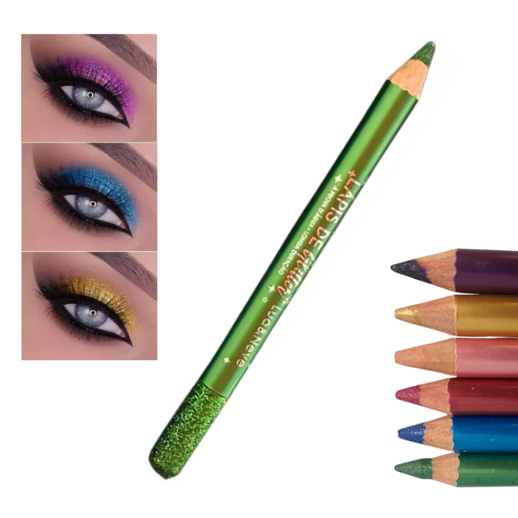 Sombra Lápis com Glitter Alta Pigmentação Fácil Aplicação Copa do Mundo