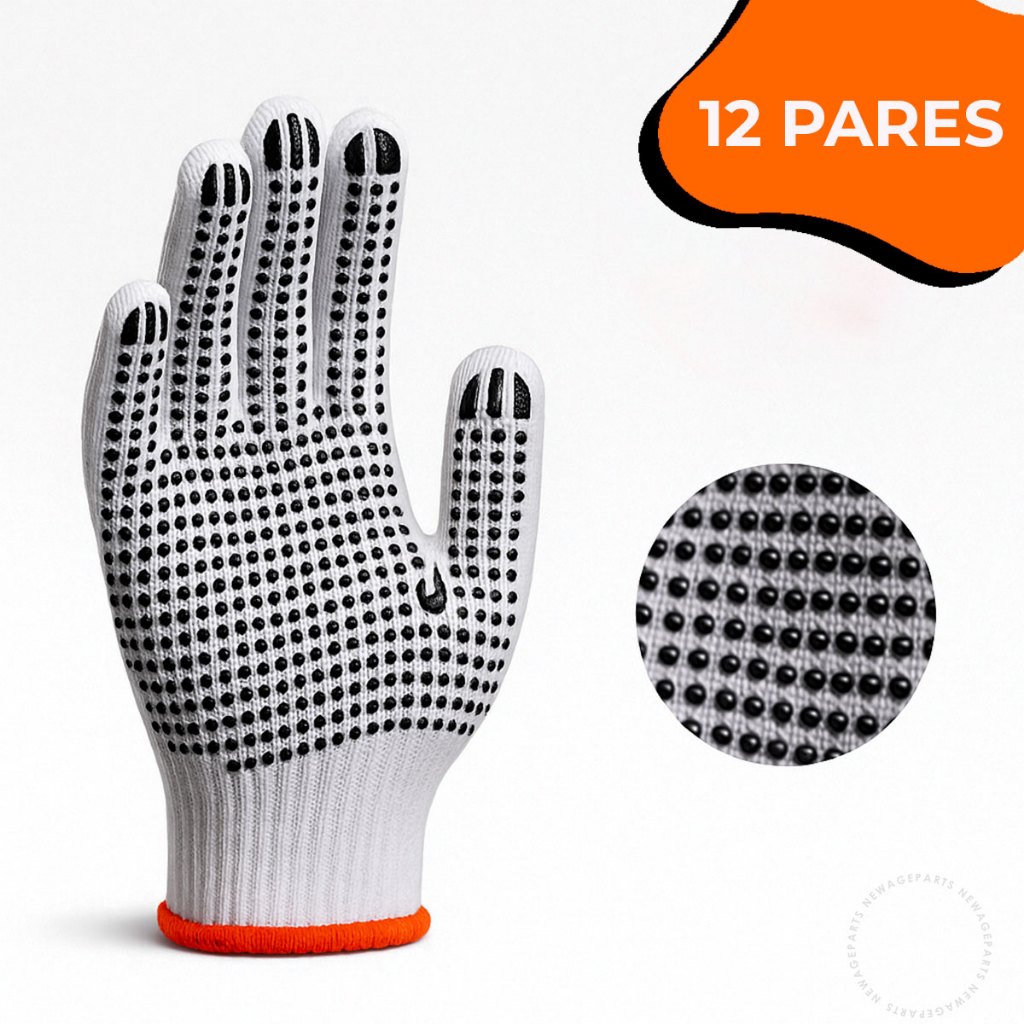 12 Pares Luva De Proteção Pigmentada Epi Tricotada 6 Fios Resistente Segurança