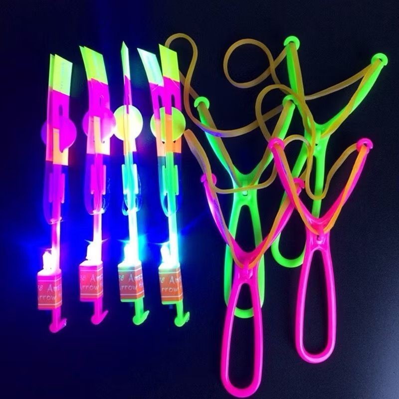 Kit 3 ~ 20 Avatar Voador De Led Com Estilingue Foguete Helicóptero Brinquedo de Criança