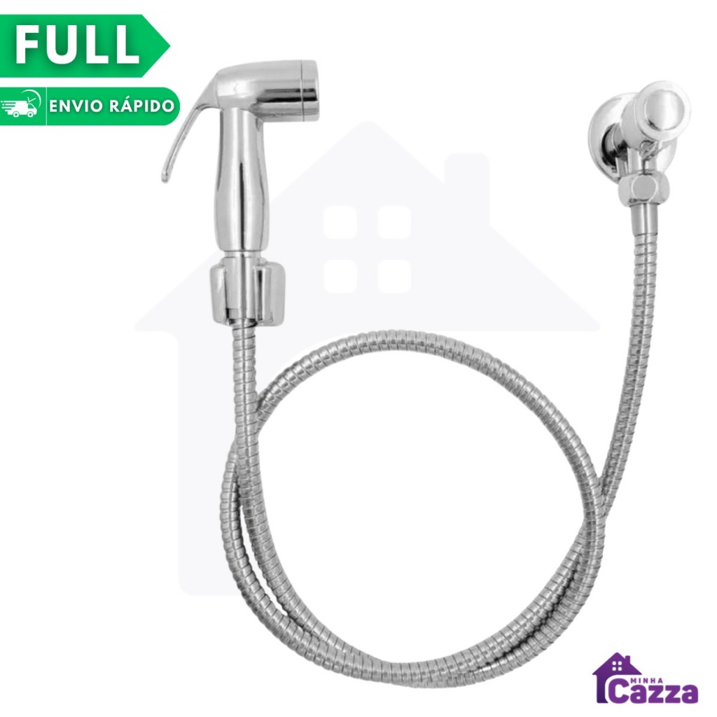 Ducha Higiênica Banheiro 100% Completa Luxo Metal Cromado 1,20m Chuveirinho Privada