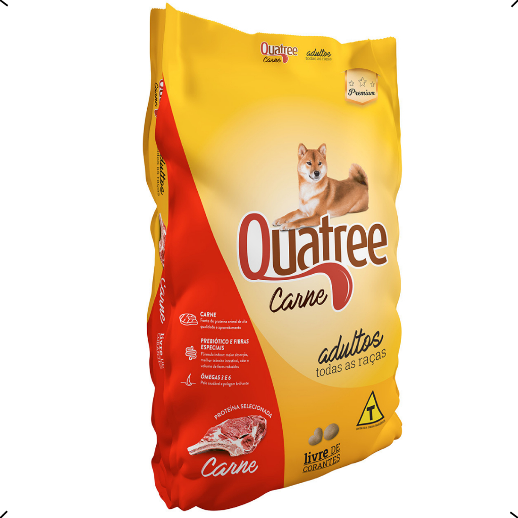 RAÇÃO QUATREE CARNE ADULTO TODAS AS RAÇAS 20KG