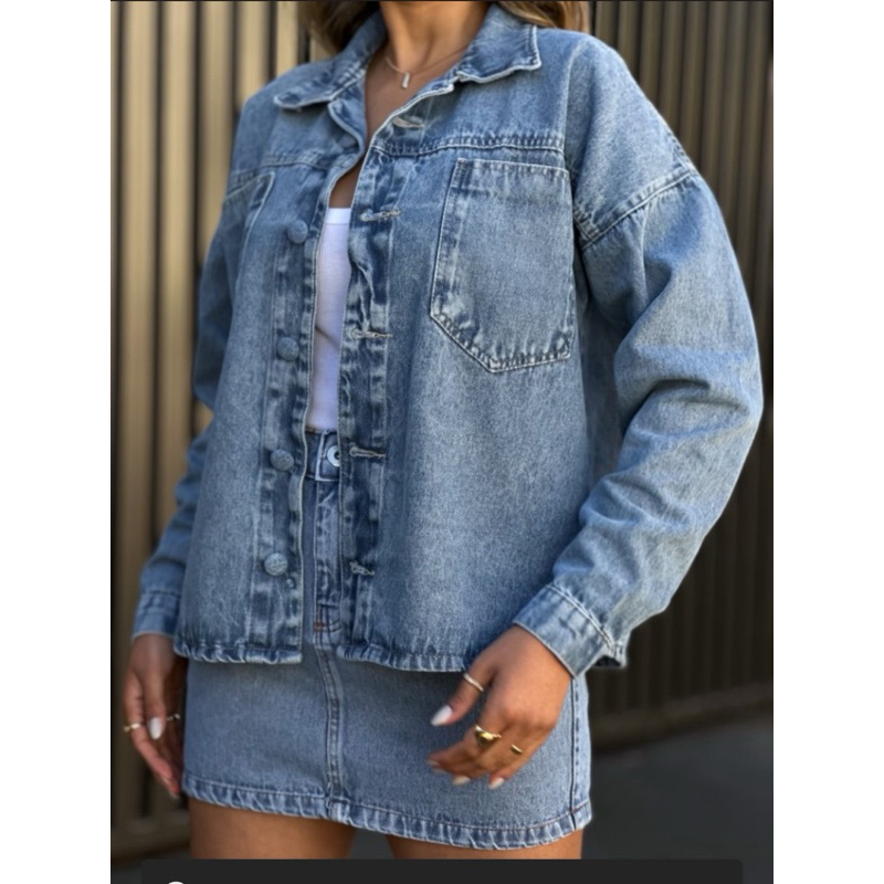 jaqueta jeans feminina casaco blusa casaco bulsas feminina de frio manga longa