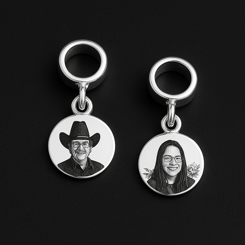 Berloque Personalizado com Foto Medalha 10mm Banhado Prata 925 p/ Pulseiras e Braceletes Presente Mimo Dia Namorado Mulh