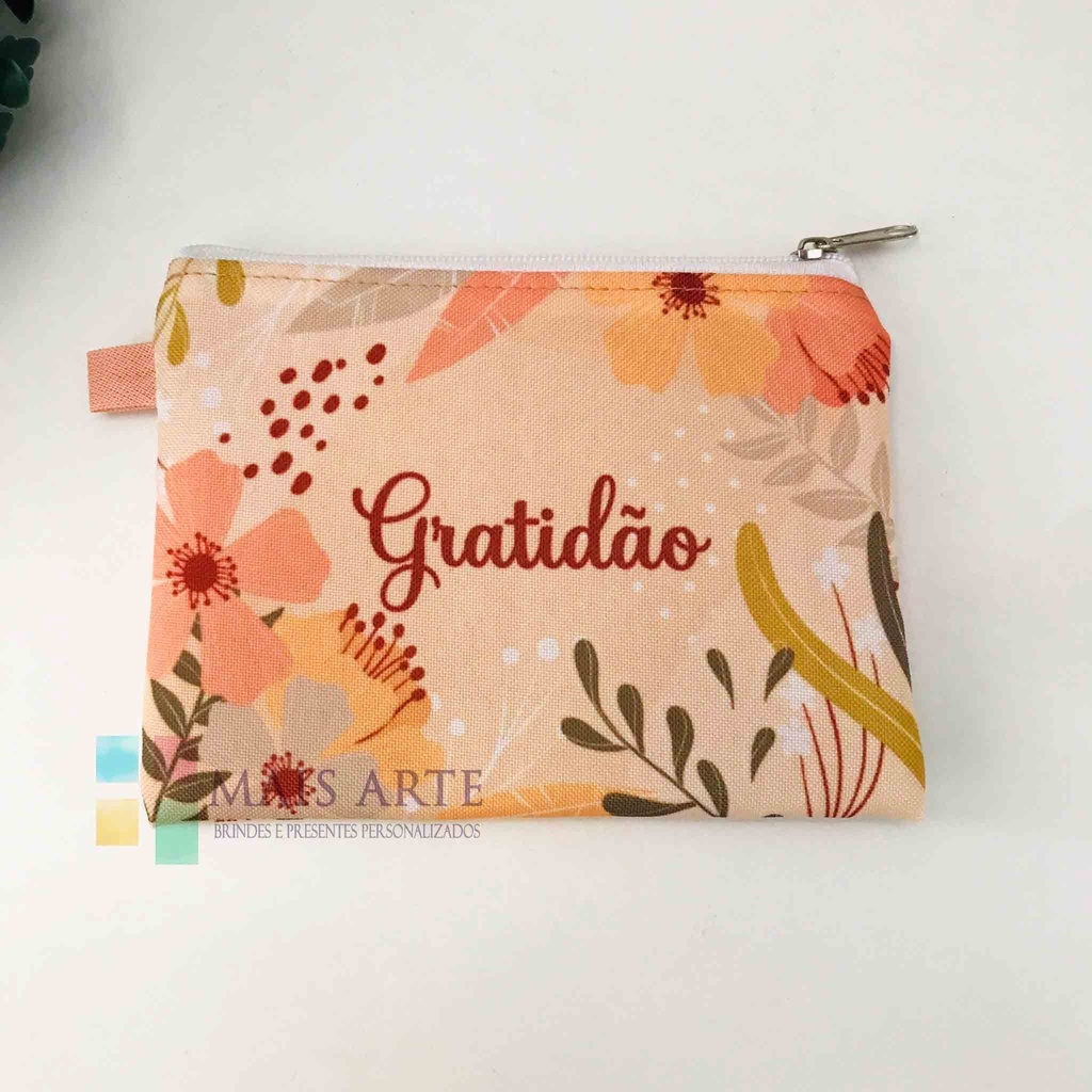 Mini necessaires/porta moedas GRATIDÃO 10/30 unidades