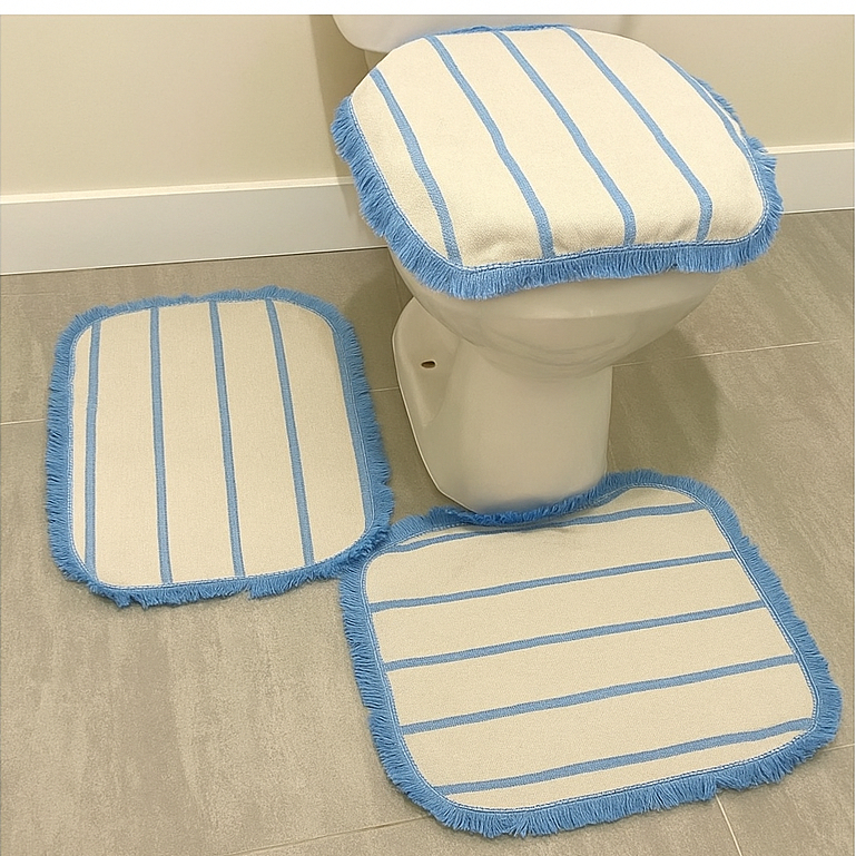 Jogo Tapete Para Banheiro 3 Peças Tapete Luxo Tecido Premium Peludo Macio Seca Rápido