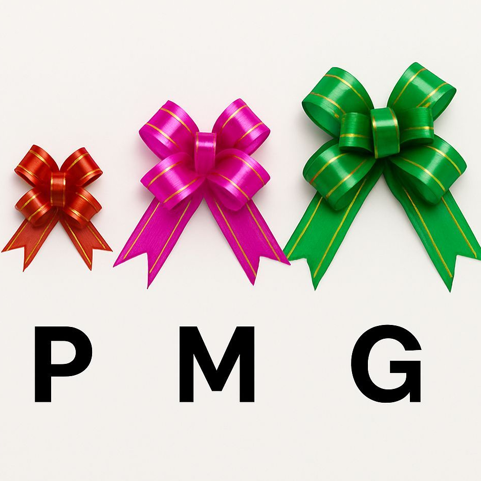 50 Laço Fácil Mágico Para Presente - P - M - G / Diversas Cores - 3 Tamanhos