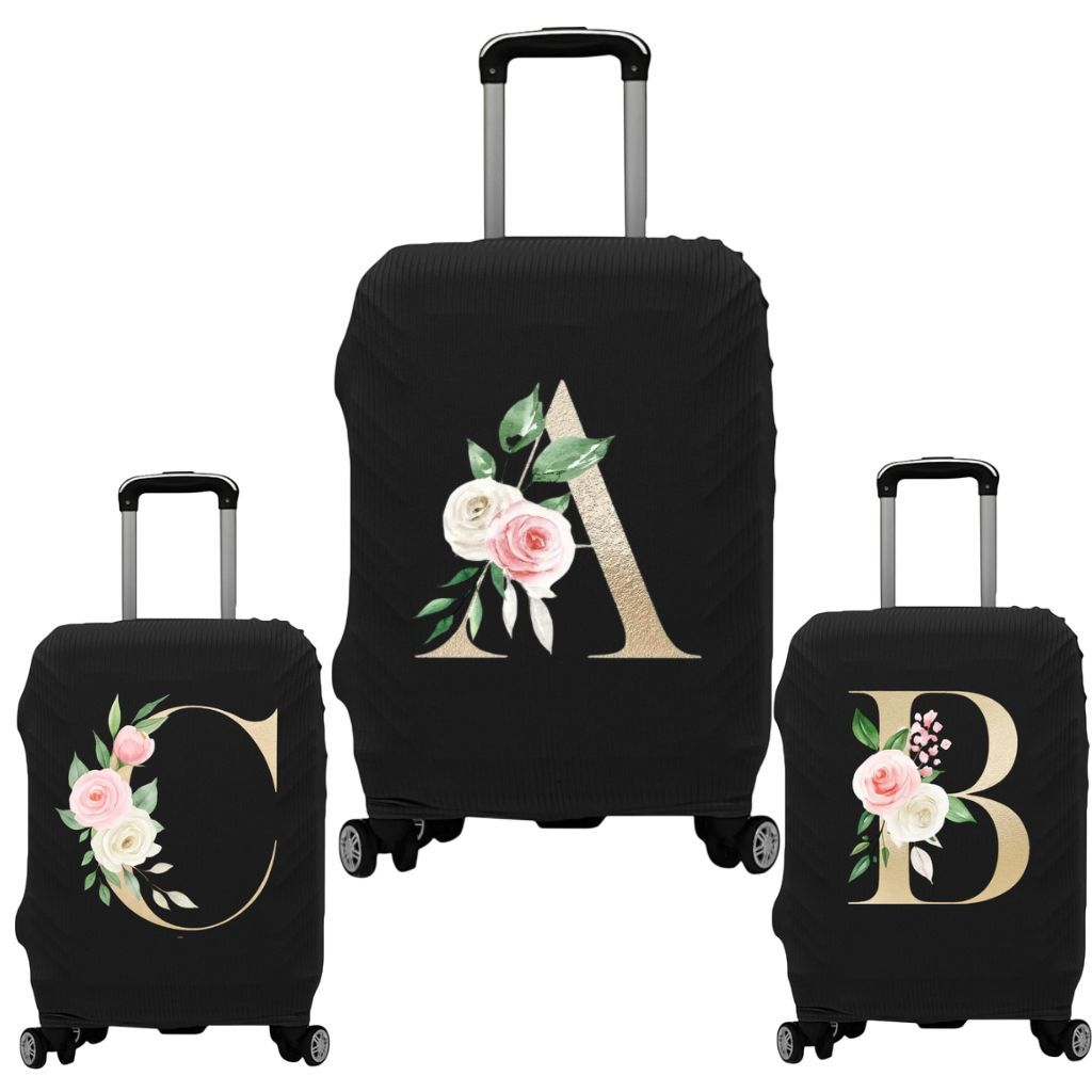 Capa De Mala 8 a 23KG P-M-G Inicial Nome Personalizada Protetor Bagagem Para Viagem Protetora Grande