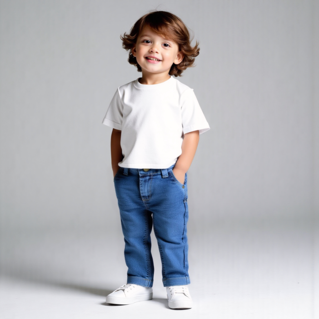 Calça Jeans Com Lycra Bebê Masculina P M G.