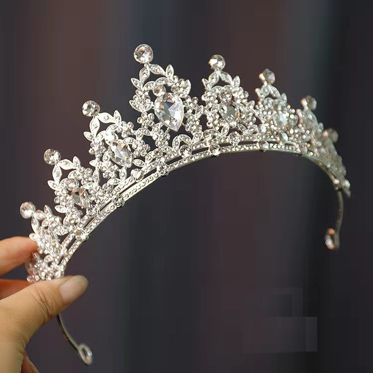 Tiara Coroa Princesa Noiva Strass Luxo Prata Acessório Cabelo Festa Casamento Debutante Rainha Elegante