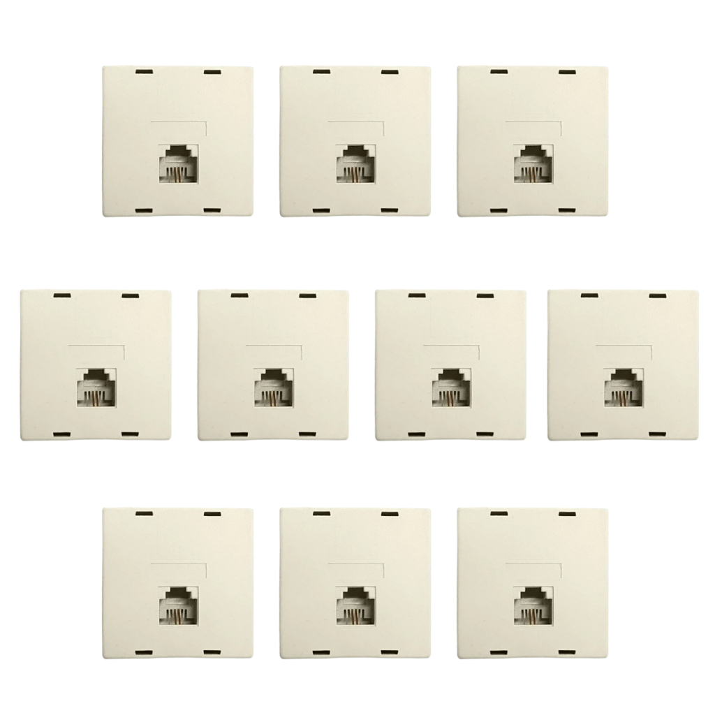 10x Pino Adaptador RJ-11 Fêmea Telefone Bege Aplam – 017T