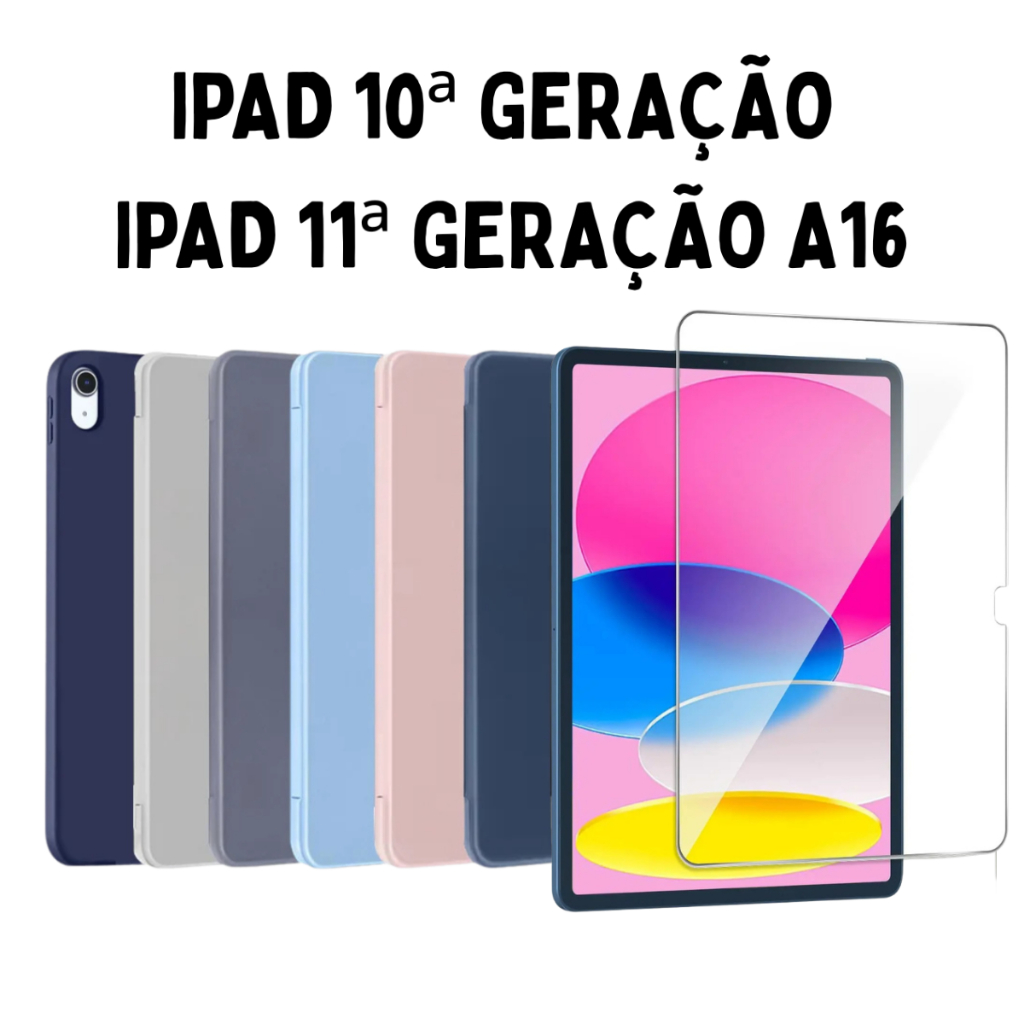 Capa e Película para Ipad 11ª e 10ª Geração Case Capinha A16