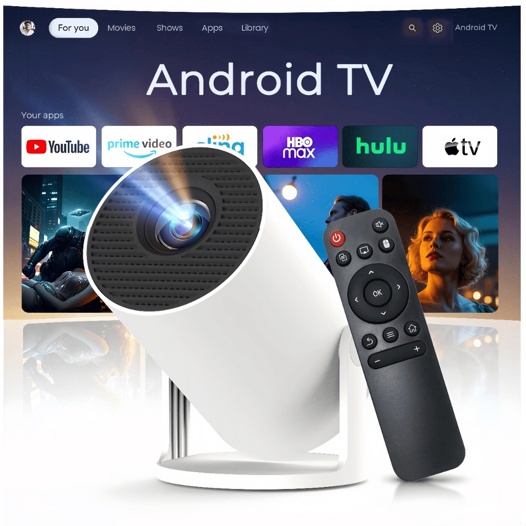Projetor  HY300 Original Portátil Smart Android 11 4K Ultra HD HDMI Wifi Bluetooth Alto Falante Embutido