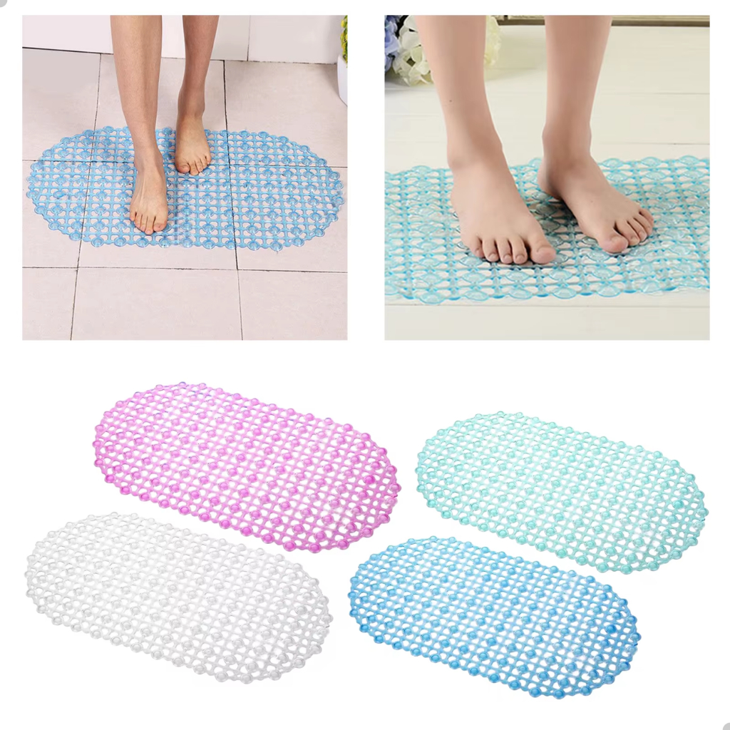 Kit 2 Tapete Banheiro Antiderrapante com Ventosas Chuveiro Silicone 66cm Conforto e Proteção